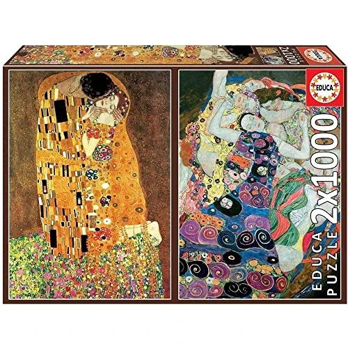 Klimt — Le Baiser et Les Vierges — 2 puzzles de 1000 pièces — visuel de la référence