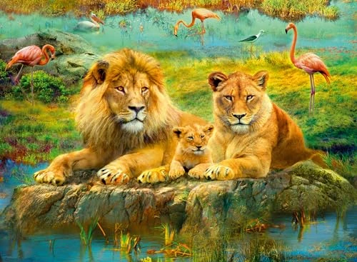 Lions dans la savane — 500 pièces — visuel de la référence